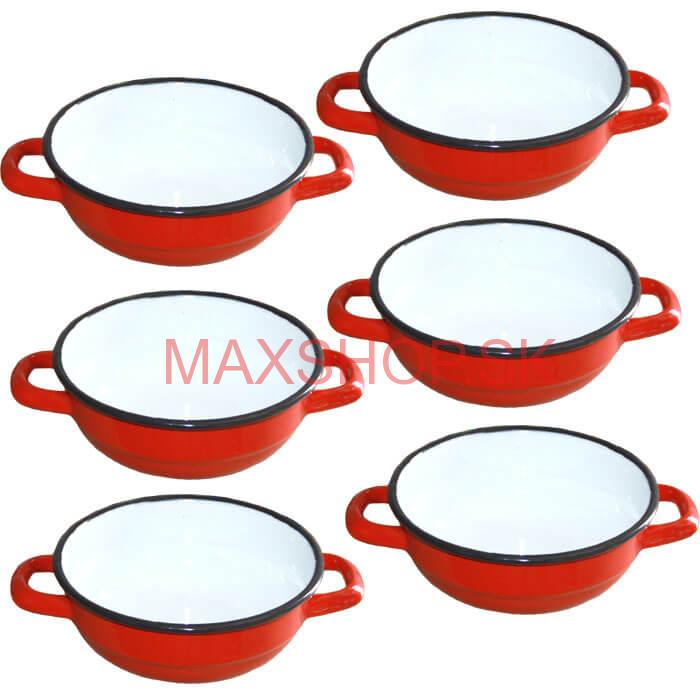 Súprava smaltovaných selských misiek 14 cm 6 ks