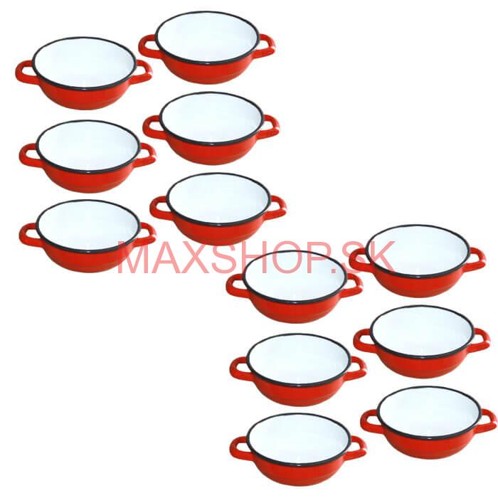 Súprava smaltovaných selských misiek 14 cm 12 ks