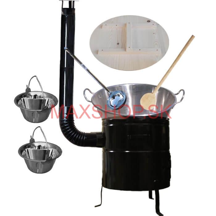 Zabíjačková súprava + nerezový kotol 100 L + 2 servírovacie kotlíky