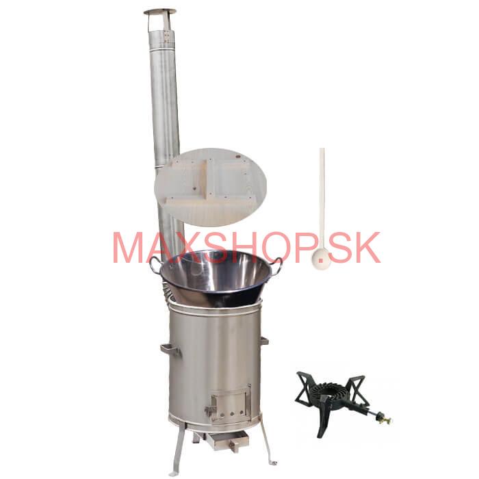 Zabíjačkový nerezový kotol 100 L + nerezová kotlina 60 cm + horák 7 kW + vareška