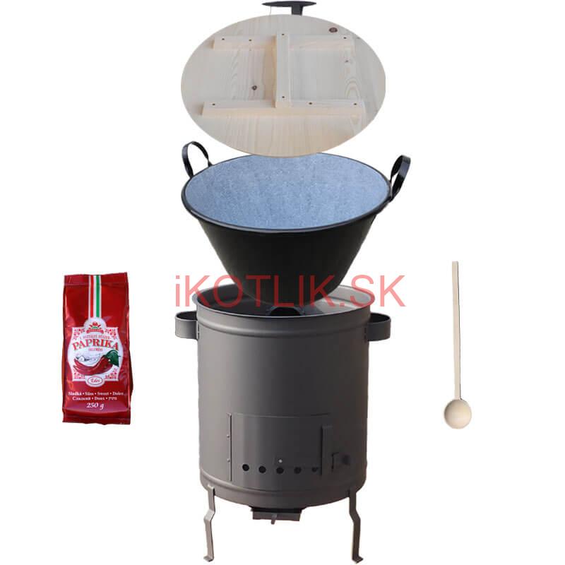 Smaltovaný kotol 80 L + hrubostenná kotlina 60 cm (1,5 mm) STRONG PLUS 600 + sladká paprika 250 g