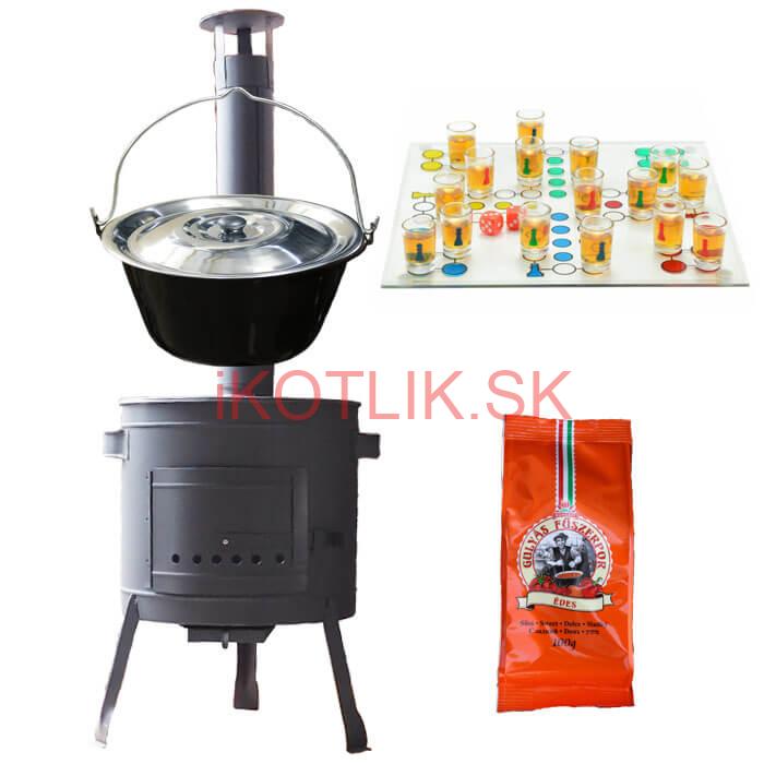 Smaltovaný kotlík 20 L (1,2 mm) + korenie + človeče pi už + nízka žiaruvzdorná kotlina 42 PLUS 600