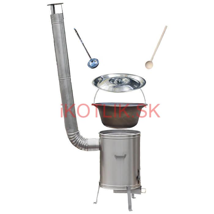 Liatinový kotlík bez povrchovej úpravy 10,8 L + Nerezová kotlina 33 LUX