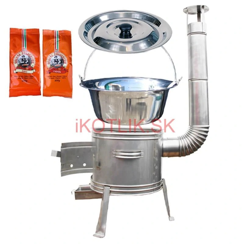 Nerezový kotlík 20 L (1,2 mm) INOX + Nerezová kotlina 42 INOX + paprikové korenie na guláš - MIX 100 g