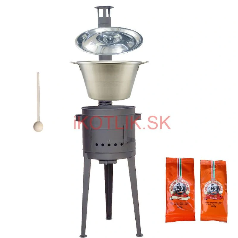 Nerezový kotol 40 L + vysoká kotlina 47 cm (1,5 mm) HODO Plus 600 + paprikové korenie na guláš