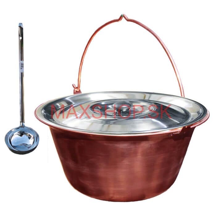 Medený kotlík 30 L + nerezová pokrievka
