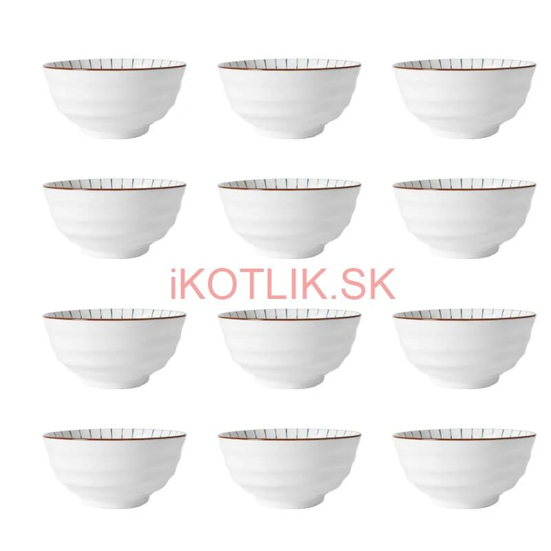Sada 12 ks veľkých keramických misiek na guláš a polievky, 1 liter