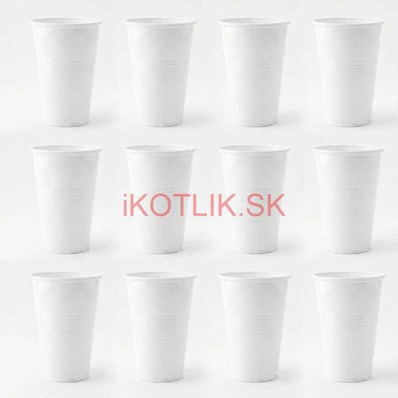 Jednorazový plastový biely pohár na studený nápoj 500 ml 12 ks