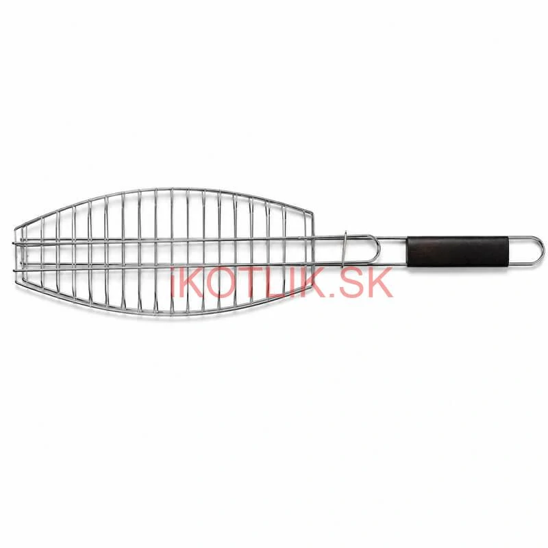 BBQ grilovací rošt na ryby – nerezové grilovacie kliešte 65 × 15 × 4 cm