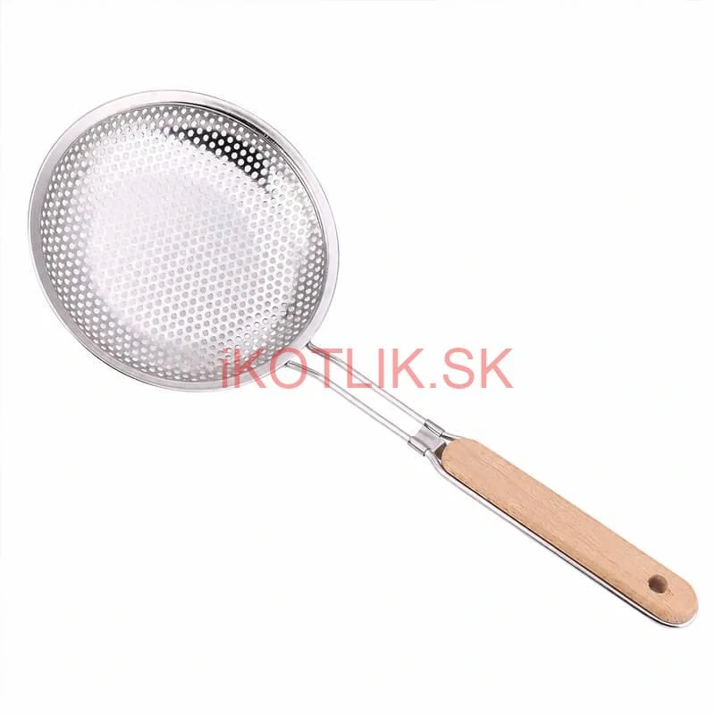 Hliníkové sitko 16 cm s drevenou rúčkou