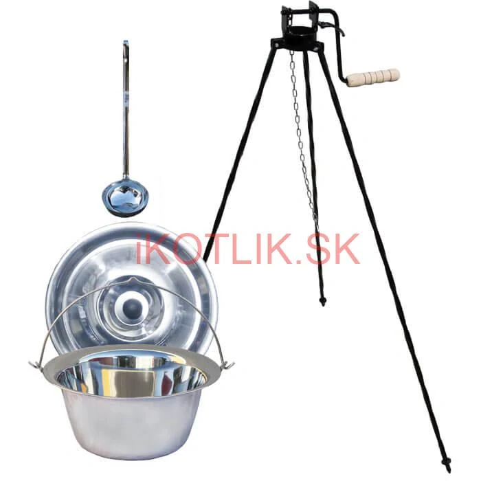 Antikorový kotlík 22 L (0,8 mm) + pokrievka + stojan s kladkou VAR