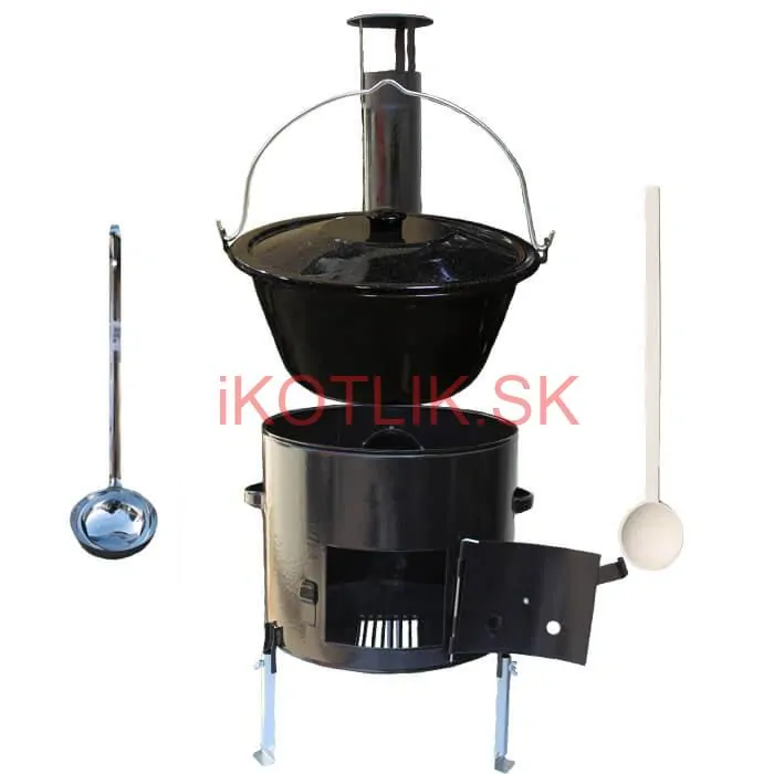 Smaltovaný kotlík 8 L (1,2 mm) + smaltovaná kotlina 31 cm + vareška a naberačka Easy party