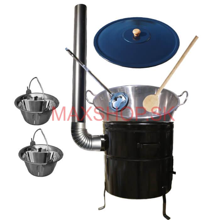 Zabíjačková súprava + nerezový kotol 60 L + 2 servírovacie kotlíky