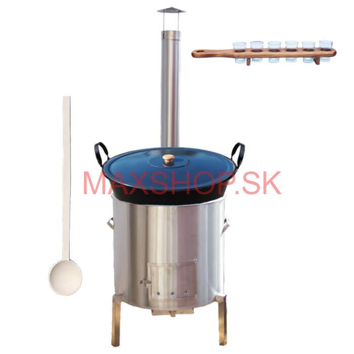 Zabíjačková súprava + smaltovaný kotol 60 L + štamperlíky
