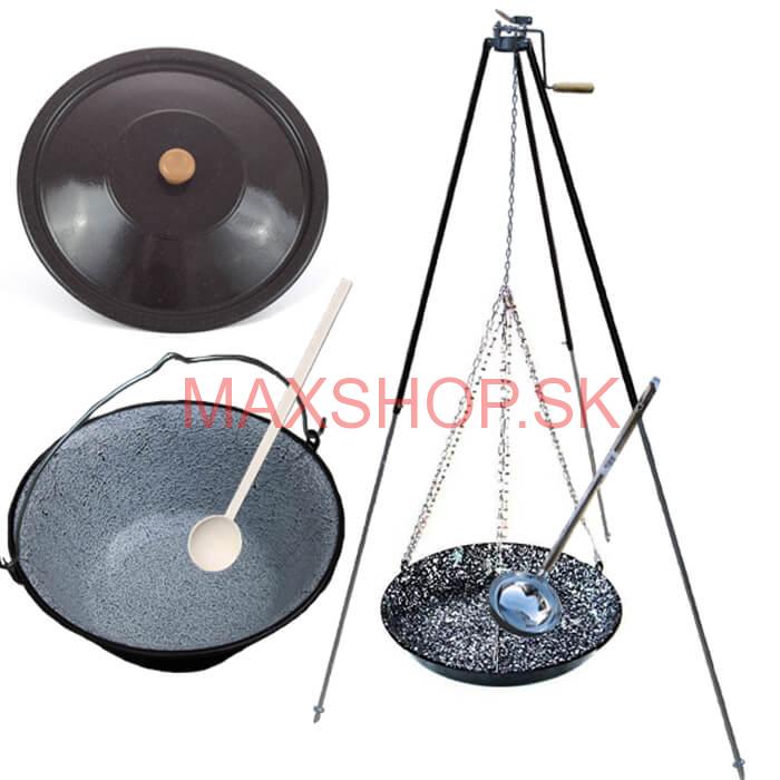 Kotlík s trojnožkou VAR 13 L SMALT + Grilovacia panvica