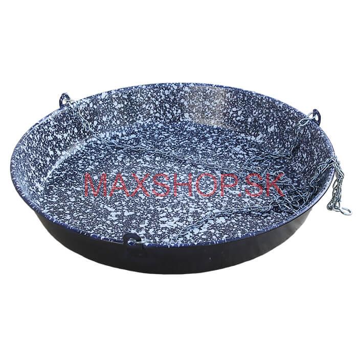 Smaltovaná panvica s reťazou