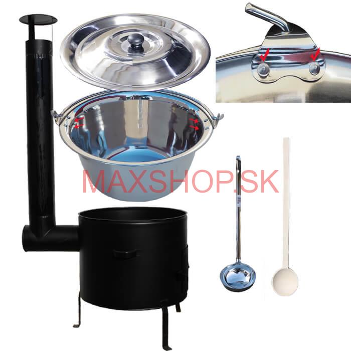 Smaltovaný kotlíkový set 42 cm + zosilnený nerezový kotlík 20 L