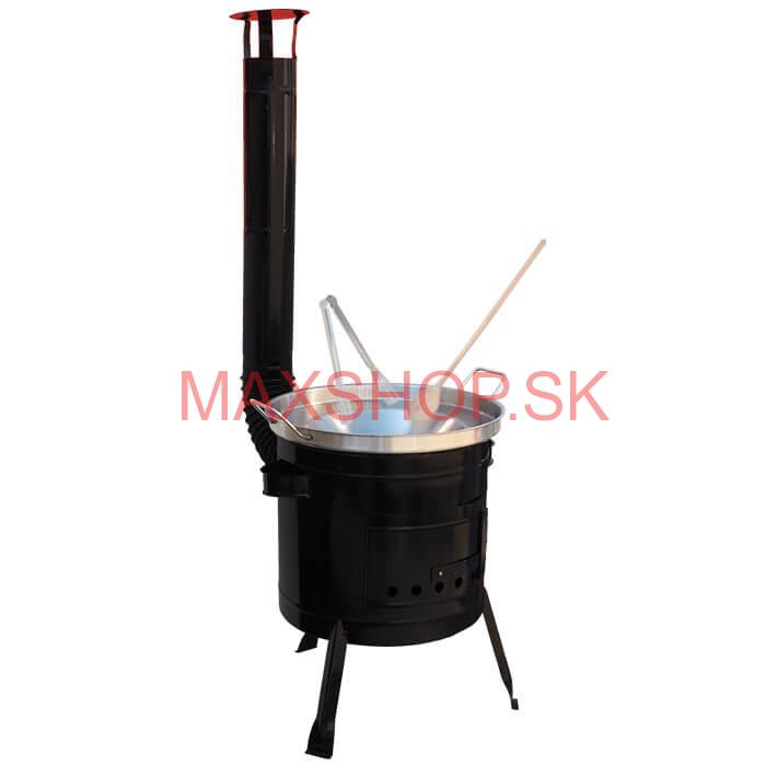 Nerezová panvica na grilovanie + kovová kotlina 36 cm