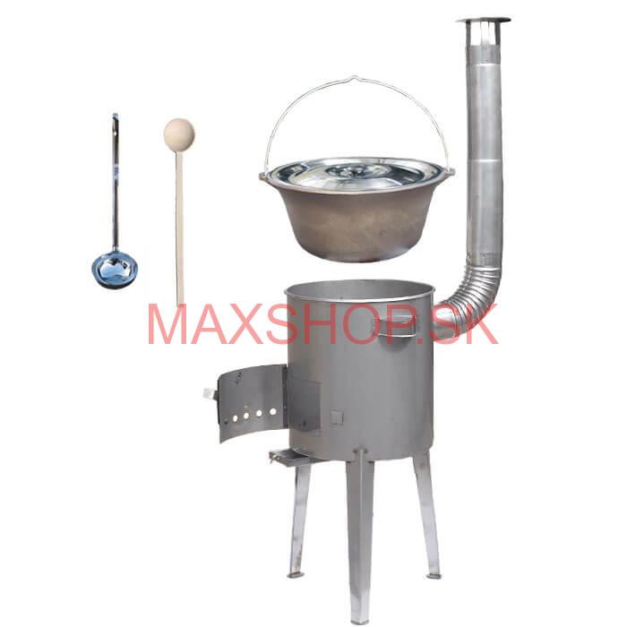 Liatinový kotlík 16 L (1 cm) + nerezová kotlina 36 cm LUXUS