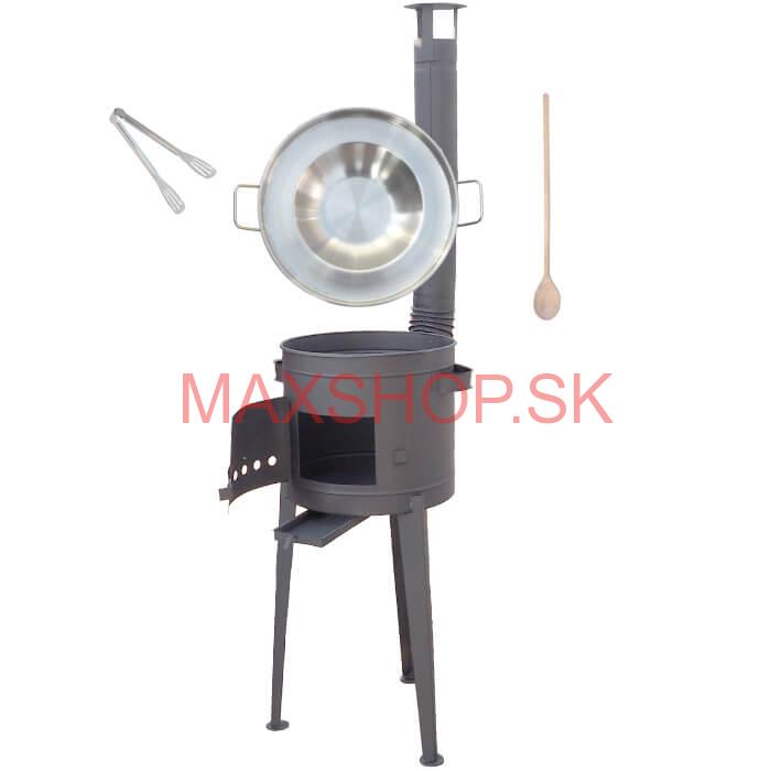 Nerezová panvica na grilovanie + ohňovzdorná kotlina 36 cm