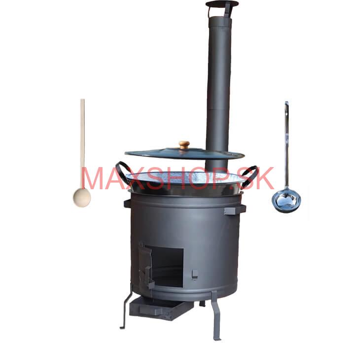 Smaltovaný kotol 60 L + žiaruvzdorná kotlina 53 cm PLUS 600