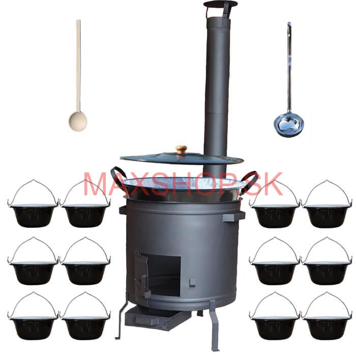 Smaltovaný kotol 50 L + servírovacie kotlíky (12 ks) PLUS 600