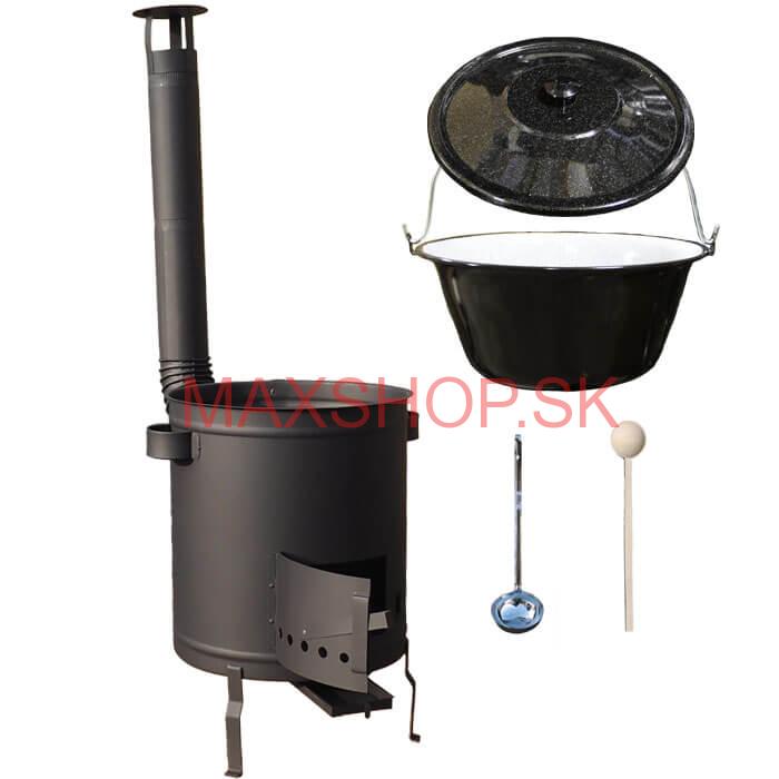 Smaltovaný kotlík 25 L (1,2 mm) + hrubostenná (1,5 mm) a žiaruvzdorná kotlina 42 PLUS 600