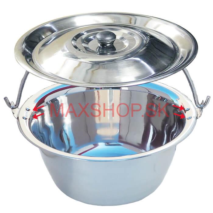 Antikorový kotlík 15 L (0,8 mm) s nitmi + pokrievka