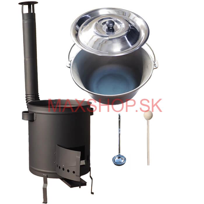 Liatinový kotlík 22 L + hrubostenná (1,5 mm) a žiaruvzdorná kotlina 45 PLUS 600