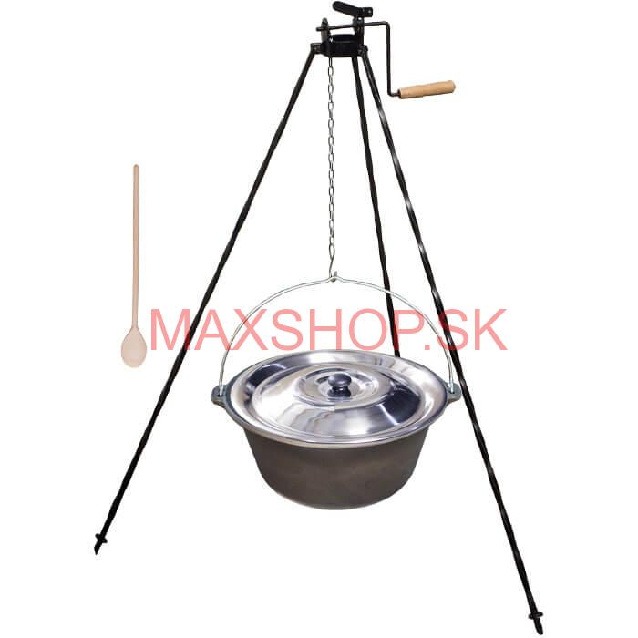 Liatinový kotlík 16 L + stojan s kladkou VAR