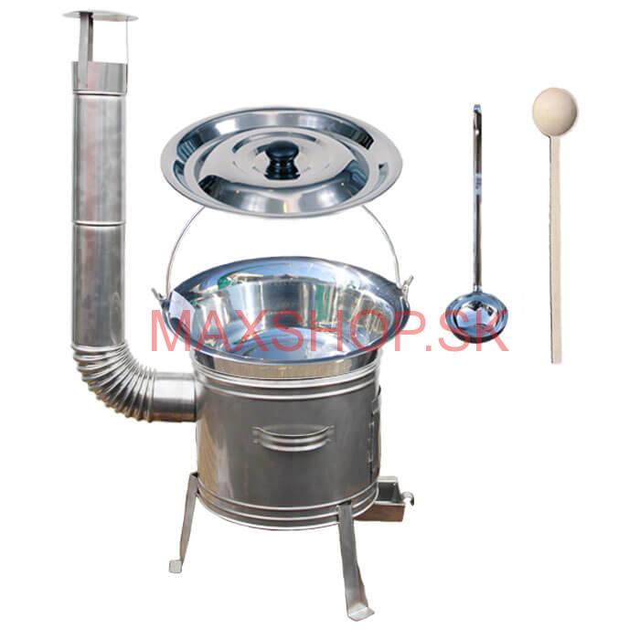 Antikorový kotlík 30 L (1,2 mm) + nerezová kotlina 45 cm + vareška a naberačka TOPLUX