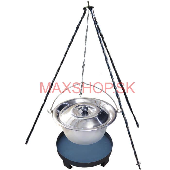 Antikorový kotlík 10 L (0,8 mm) + Ohnisko + stojan 1,2 m