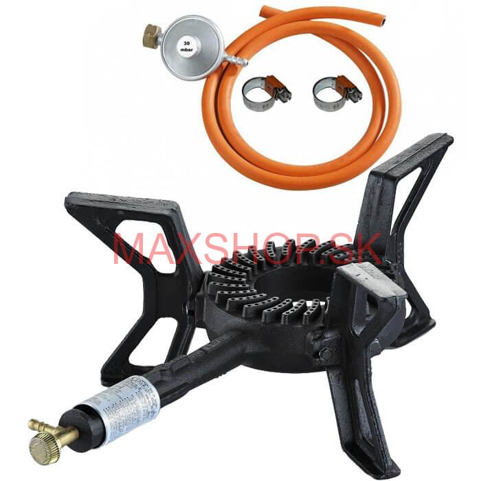 Liatinový plynový varič 8,8 kW 3P Ghisa + pripojovacie príslušenstvo