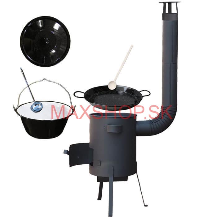 Smaltovaný kotlík 20 L + Paella smaltovaná panvica 46 cm + žiaruvzdorná kotlina 42 PLUS 600 4 MM
