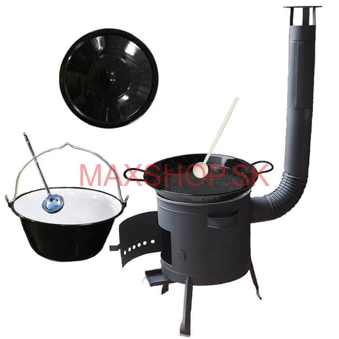Smaltovaný kotlík 16 L + Paella smaltovaná panvica 42 cm + žiaruvzdorná nízka kotlina 39 PLUS 600