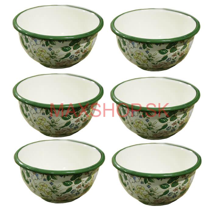 Súprava smaltovaných misiek 13 cm 6 ks DECOR