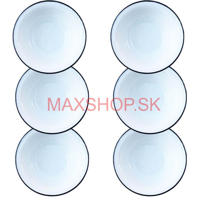 Súprava smaltovaných hlbokých tanierov 20 cm 6 ks