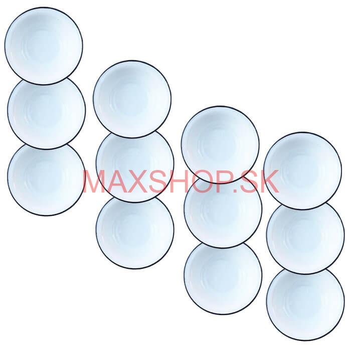 Súprava smaltovaných hlbokých tanierov 20 cm 12 ks