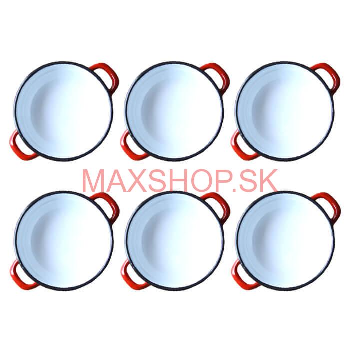 Súprava smaltovaných selských misiek 16 cm 6 ks