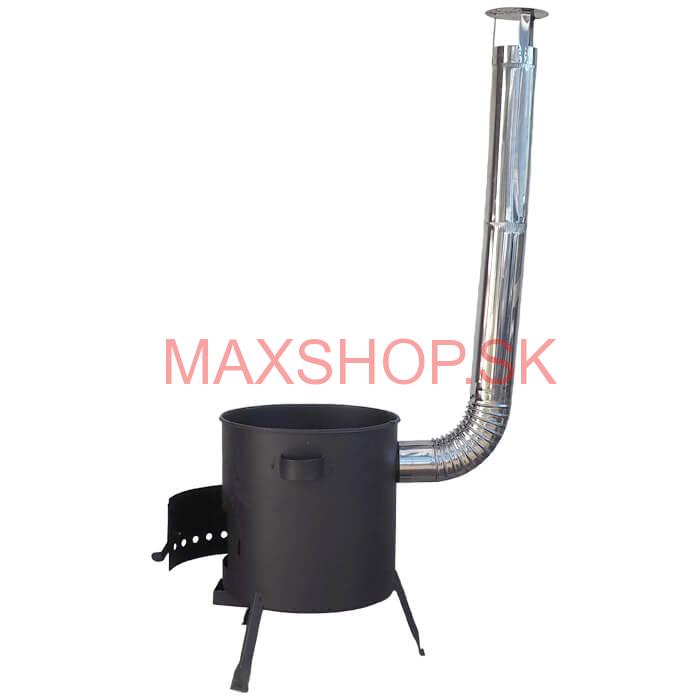 Kotlina 42 cm (1 mm) s žiaruvzdornou farbou PLUS 600 + nerezový dymovod