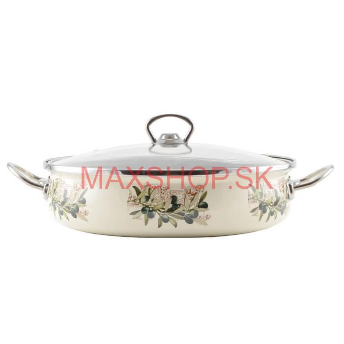 Smaltovaná rajnica s pokrievkou 26 cm OLIVA