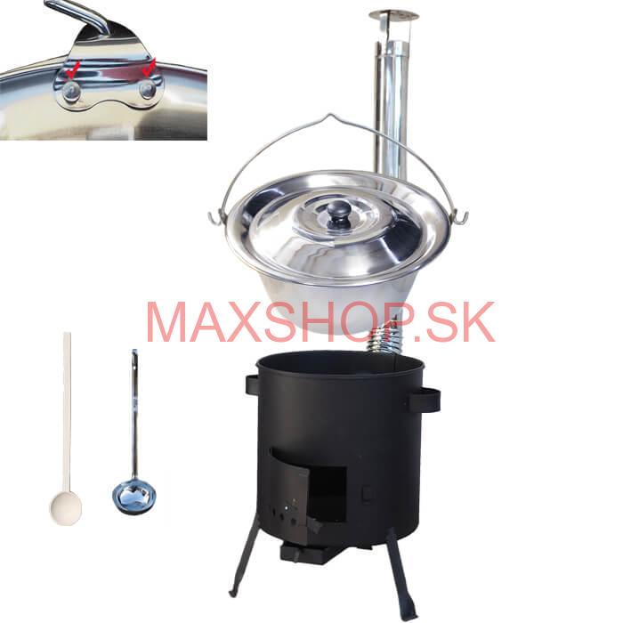 Antikorový kotlík 20 L (0,8 mm) zosilnený s nitmi + žiaruvzdorná kotlina (1 mm) 42 PLUS 600