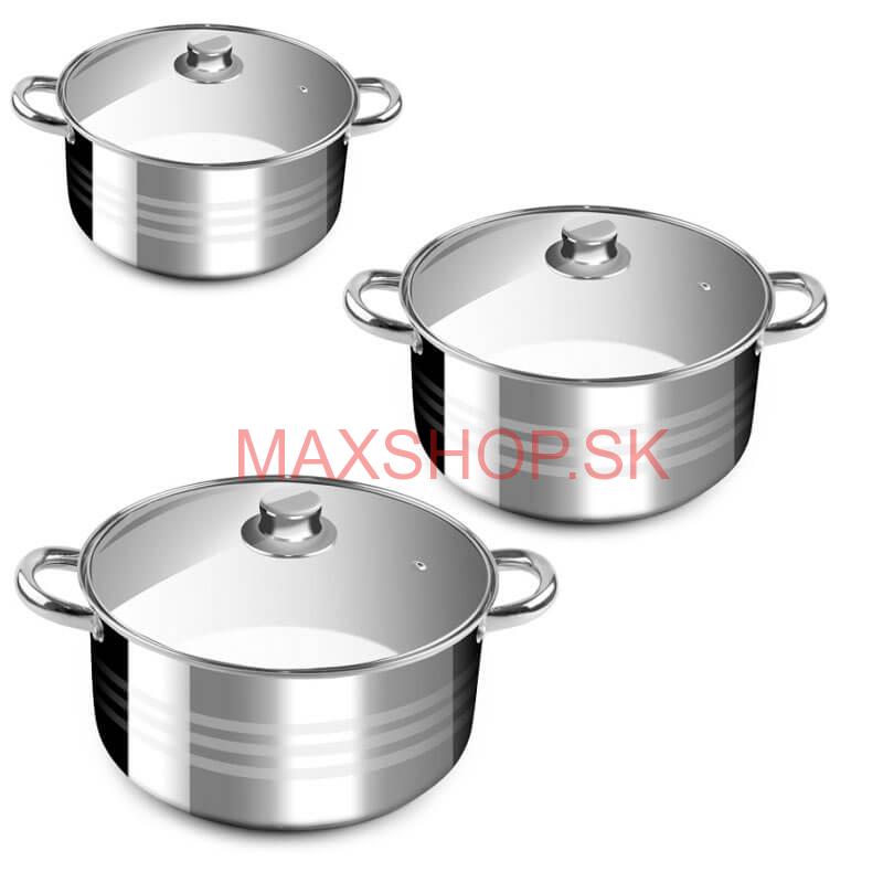 Nerezové kastróly 3 ks