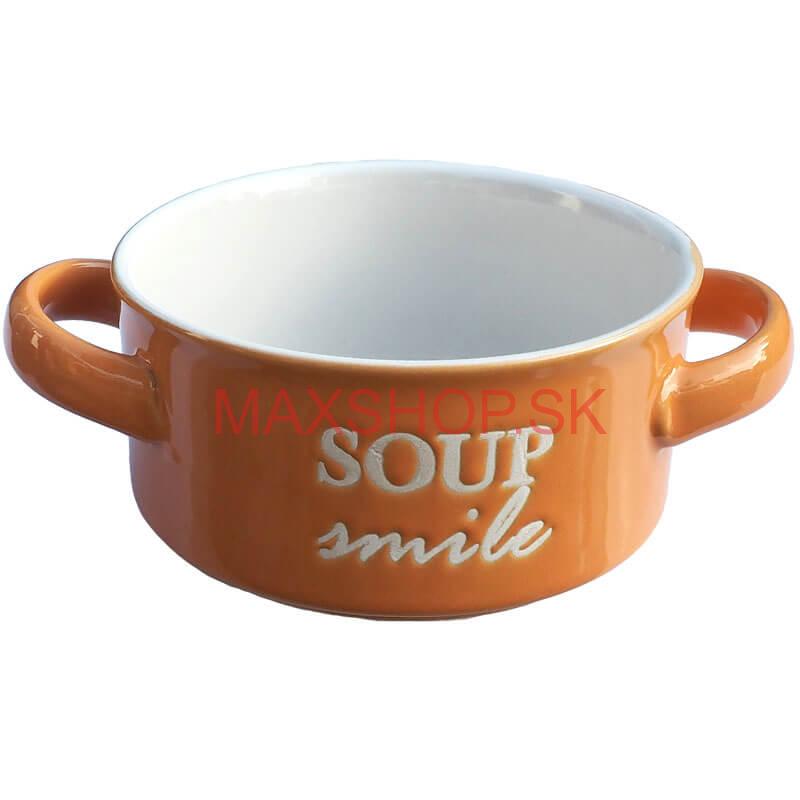 Keramická miska na polievku – oranžová SOUP