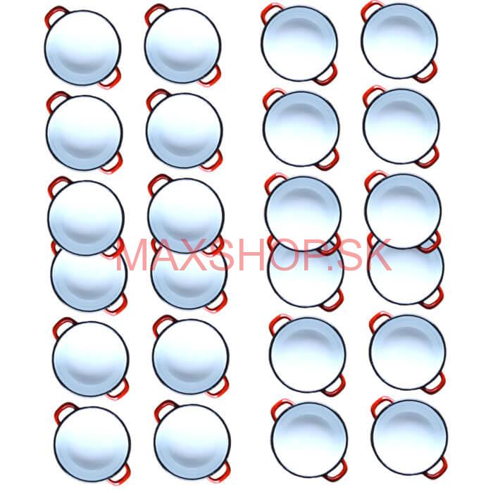 Súprava smaltovaných selských misiek 14 cm 24 ks