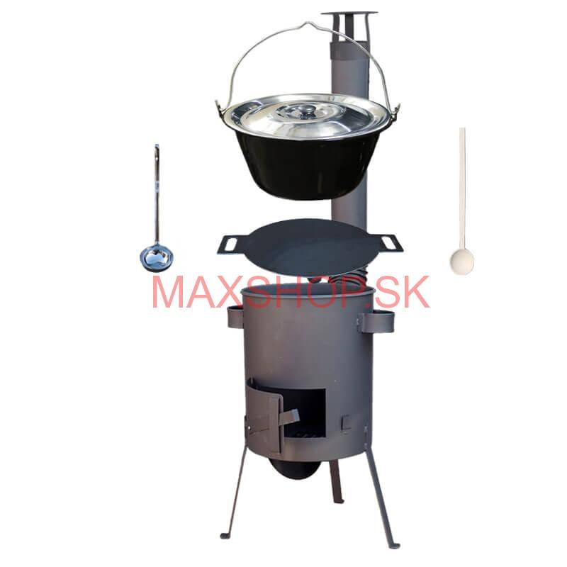 Smaltovaný kotlík 20 L + železná panvica 44 cm UNI + žiaruvzdorná kotlina 42 PLUS 600 4 MM