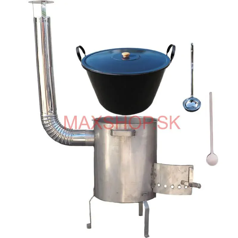 Zabíjačkový smaltovaný kotol 50 L + nerezová kotlina 1,5 mm 50 cm STRONG EXCLUSIVE