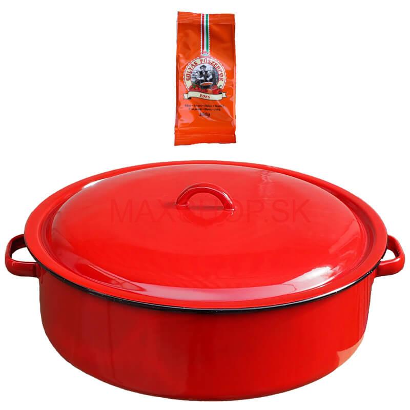 Smaltovaný kastról s pokrievkou 10 L CLASSIC + paprikové korenie na guláš