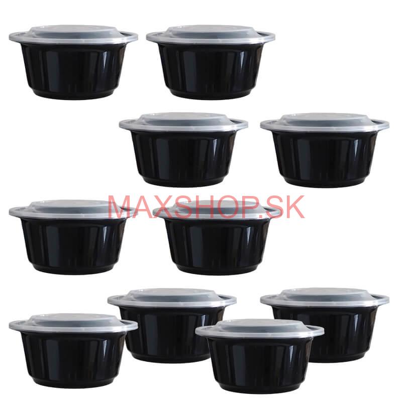 Plastové boxy (misky) na guláš + vrchnáky 1000 ml 10 ks
