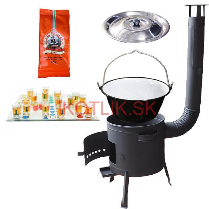 Smaltovaný kotlík 20 L (1,2 mm) + korenie + človeče pi už + nízka žiaruvzdorná kotlina 42 PLUS 600